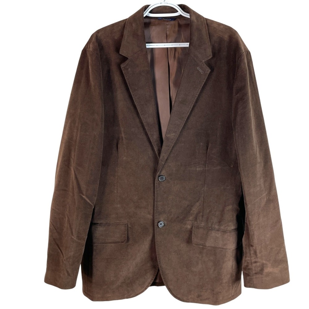 GAP‎ Blazer Jacket Mens L Brown Faux Suede Two Button Sport Coat